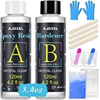 Los mejores  - Resina Epoxi Ultra Transparente 252 g-240 ml- AJOXEL Proporción 1:1 para Bricolaje- Madera- Artesanía- Joyería- Suelos…